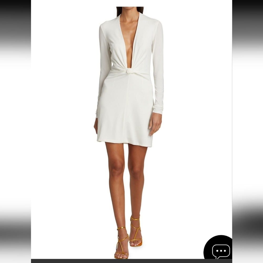Halston faye twisted front mini dress
